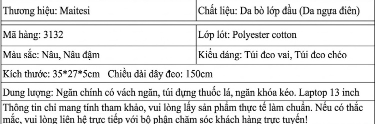 Cặp Túi Xách Công Sở Nam Da Thật Khắc Vân Đựng Tài Liệu Có Dây Đeo Màu Nâu chi tiết 21