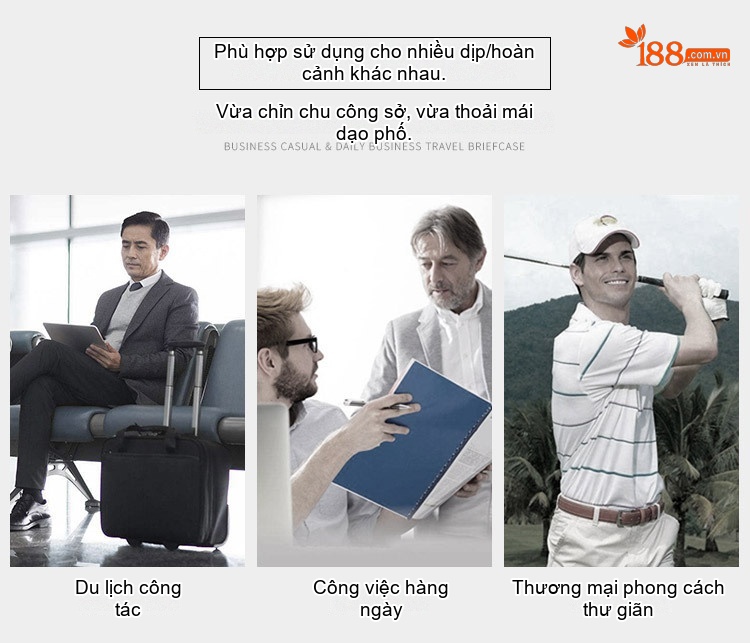 Cặp Túi Xách Công Sở Nam Da Thật Nappa Đựng Tài Liệu Khóa Kéo Màu Đen chi tiết 4