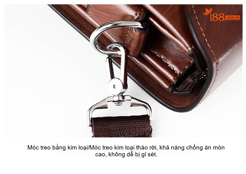 Cặp Túi Xách Tay Nam Da Bóng Công Sở Đựng Laptop Khóa Số Màu Nâu chi tiết 25