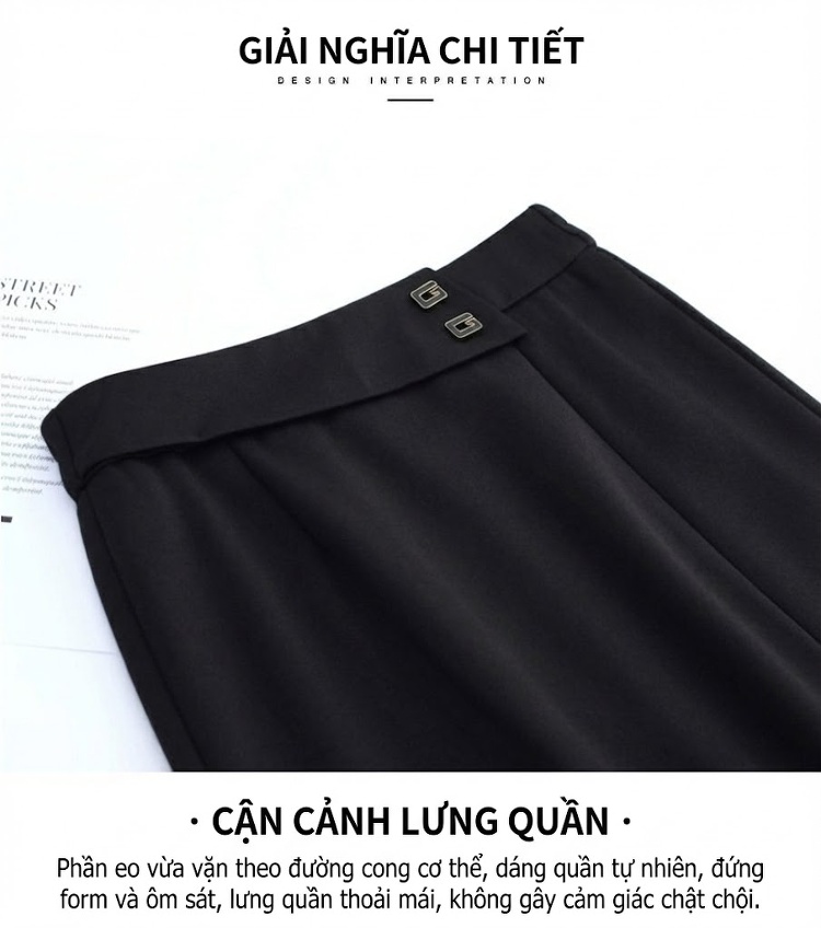 Chân Váy Bút Chì Nữ Dáng Ôm Lưng Cao Xẻ Tà Công Sở Hàn Quốc Màu Đen chi tiết 14