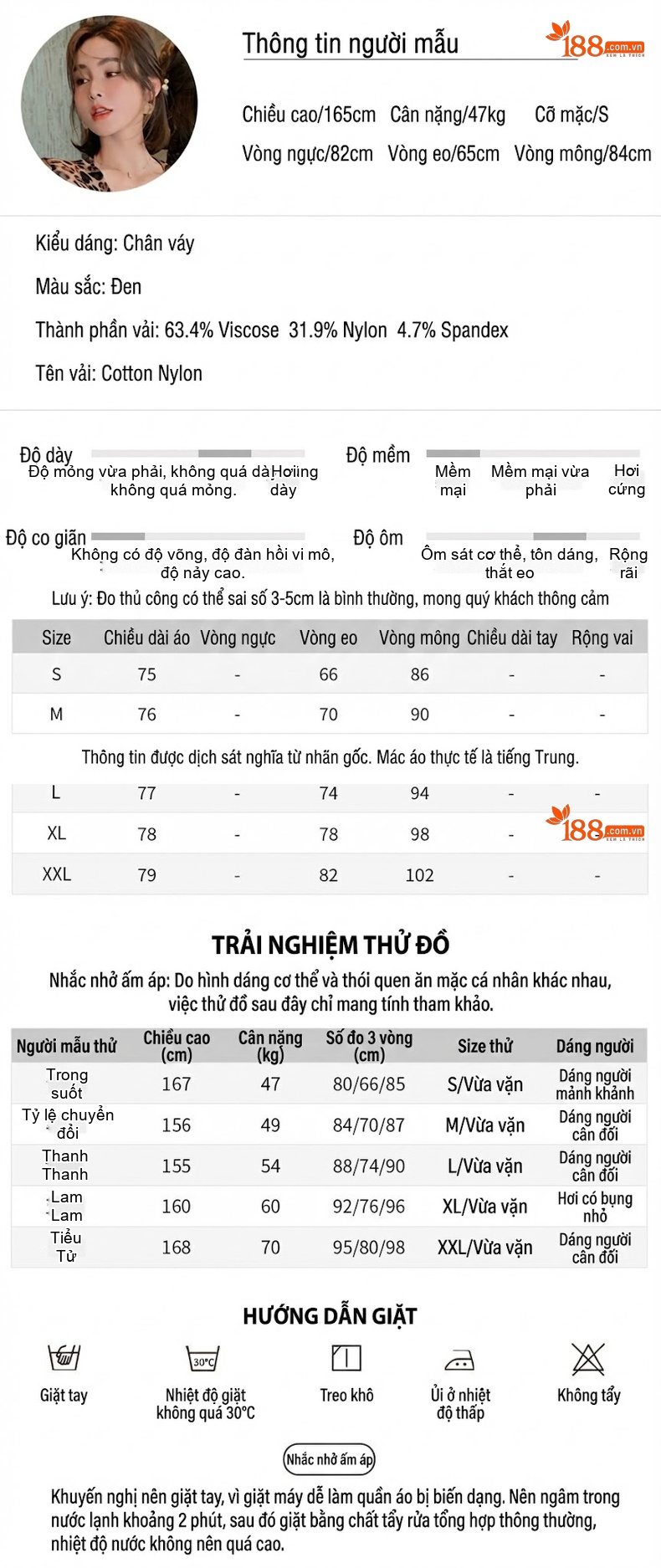 Chân Váy Bút Chì Nữ Lưng Cao Dáng Ôm Vừa Vặn Màu Đen chi tiết 2