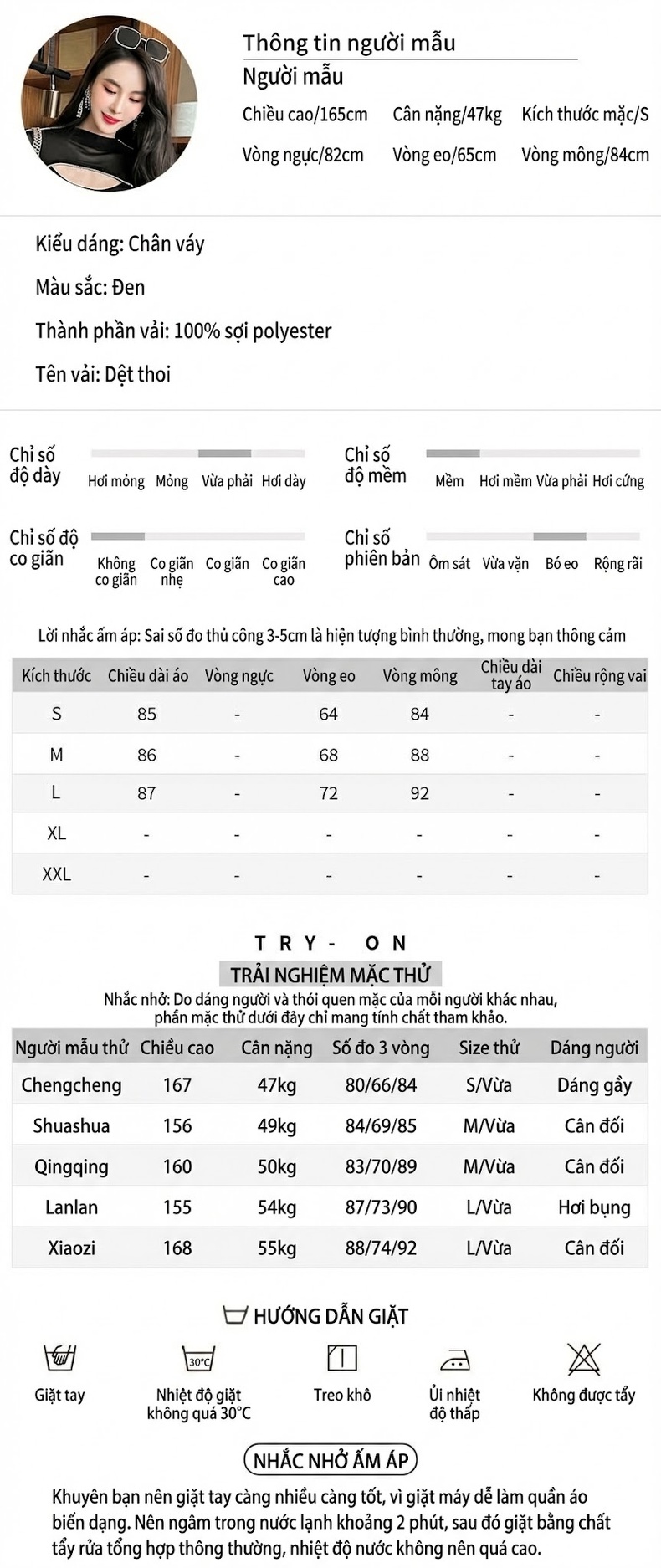 Chân Váy Bút Chì Nữ Lưng Cao Xẻ Tà Thiết Kế Thắt Nơ Đính Đá Phong Cách Thanh Lịch Màu Đen chi tiết 2