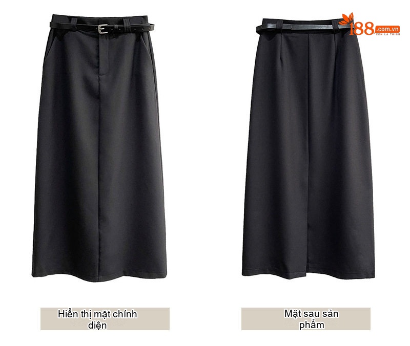 Chân Váy Chữ A Lưng Cao Dáng Suông Phong Cách Hàn Quốc Màu Đen, Trắng, Hồng chi tiết 6