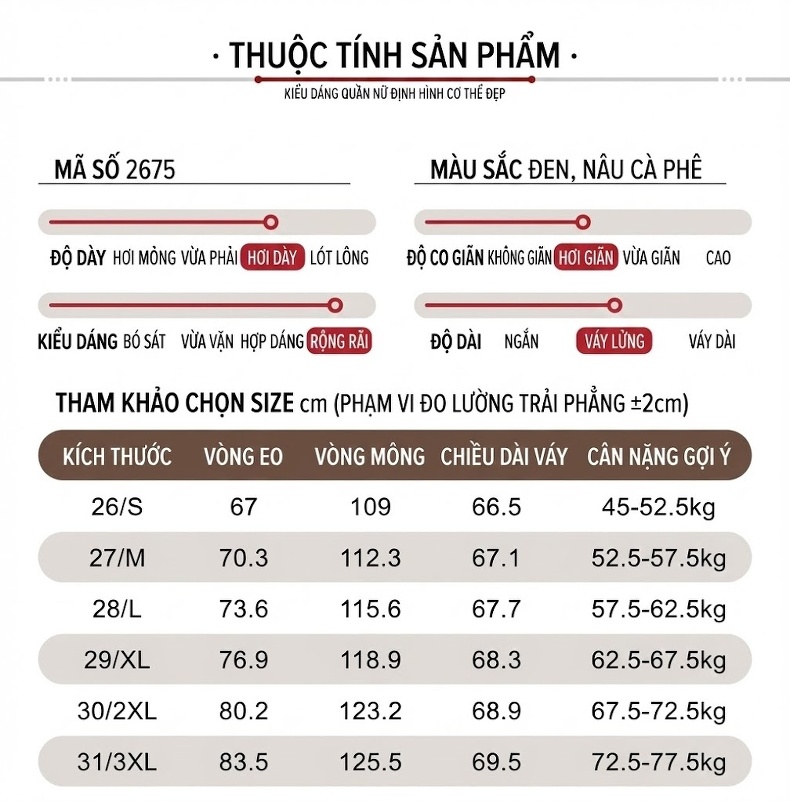 Chân Váy Da Cừu Dáng Chữ A Lưng Cao Dài Đến Bắp Chân Phong Cách Thời Trang Màu Đen, Nâu chi tiết 10