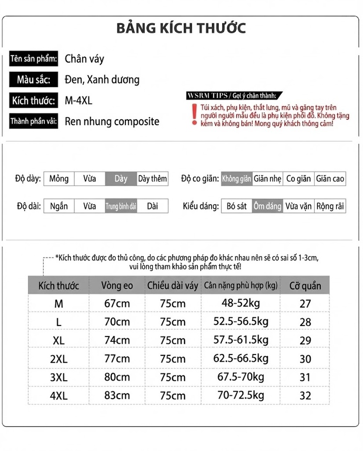 Chân Váy Đuôi Cá Nữ Nhung Gân Ren Eo Cao Dáng Ôm Thanh Lịch Màu Đen, Xanh chi tiết 9