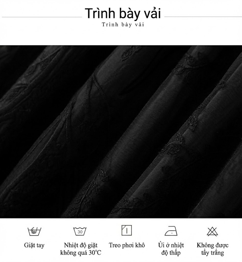 Chân Váy Lụa Tơ Tằm Thêu Tay Pháp Eo Chun Co Giãn Phong Cách Tiểu Thư Màu Đen, Trắng chi tiết 4