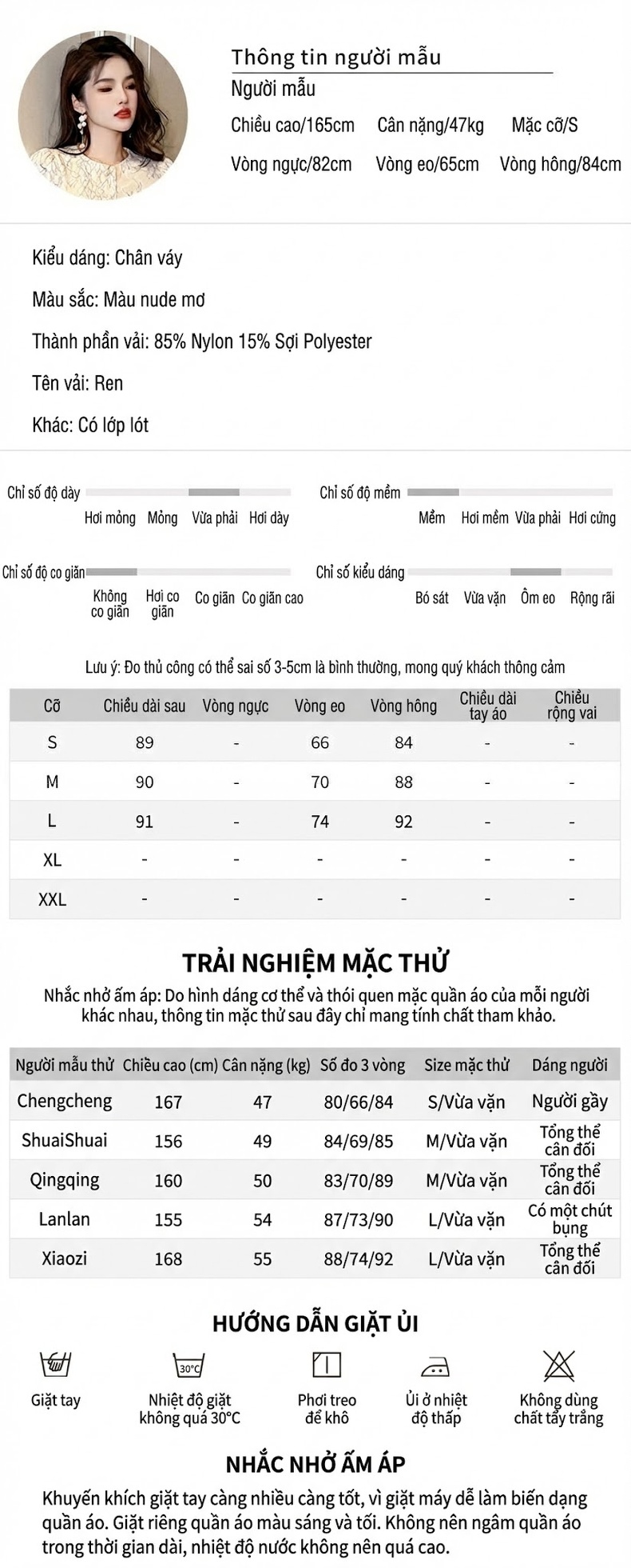 Chân Váy Midi Nữ Lưng Cao Dáng Ôm Đuôi Cá Bất Đối Xứng Chất Vải Màu Kem chi tiết 2