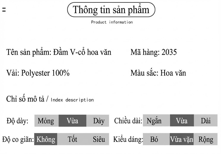 Đầm chữ A Nữ Cổ chữ V Pối Tạp Họa Tiết Thu Đông Dáng Ôm chi tiết 4