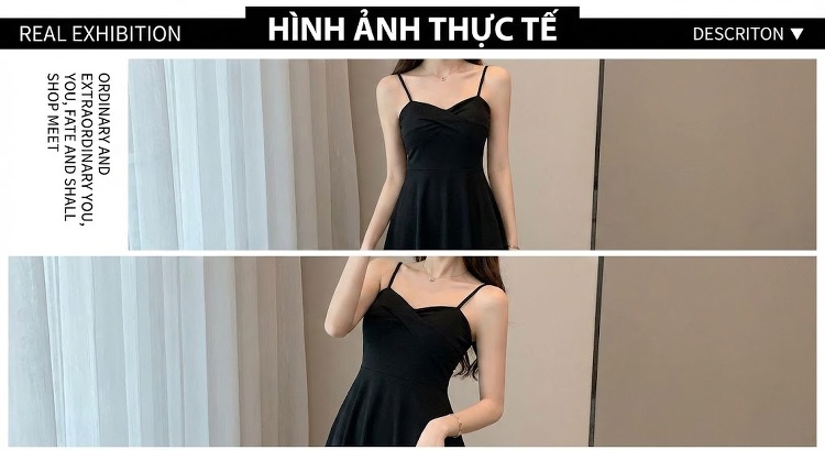 Đầm Dạ Hội Nữ Dáng Dài Xẻ Tà Cổ chữ V Sâu Hở Lưng Chất Liệu Nhung Lưới Màu Đen chi tiết 1