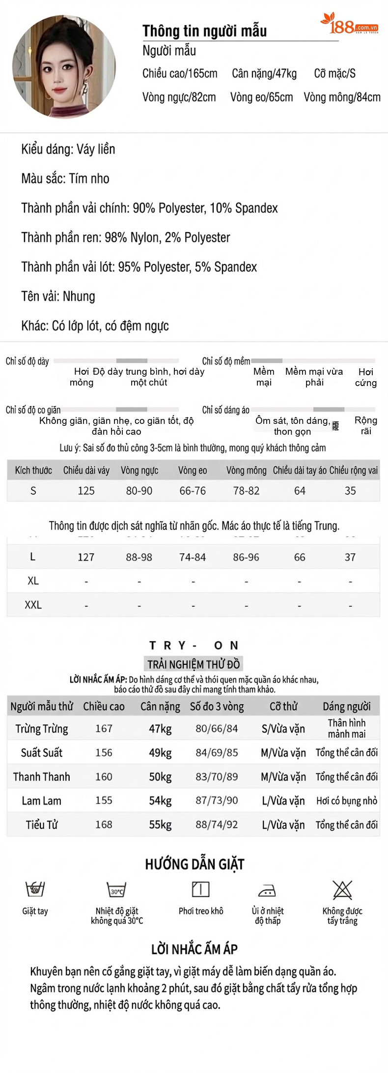 Đầm Dạ Hội Nữ V Cổ Tay Bồng Phối Ren Eo Ôm Dáng Đuôi Cá Màu Tím chi tiết 2