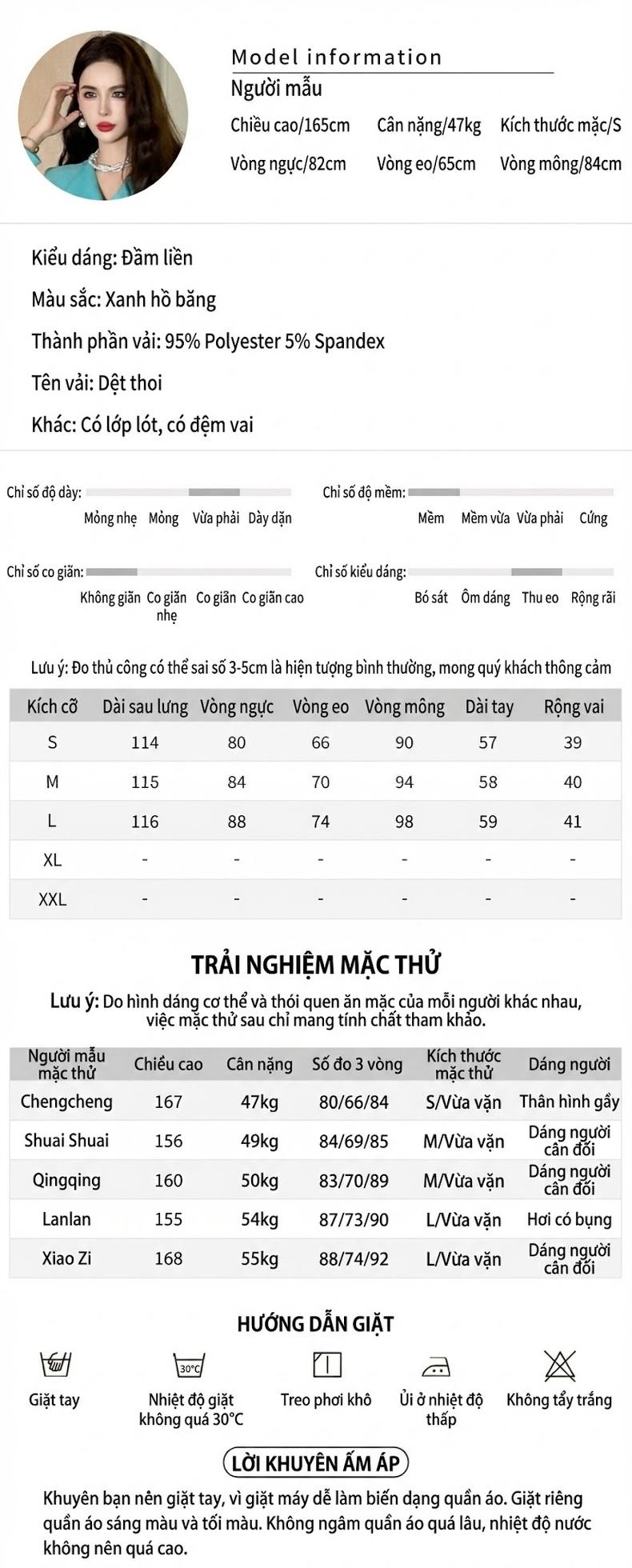Đầm Dài Tay Dài Cổ chữ Vest Công Sở Thắt Eo Dáng Ôm Màu Xanh chi tiết 2