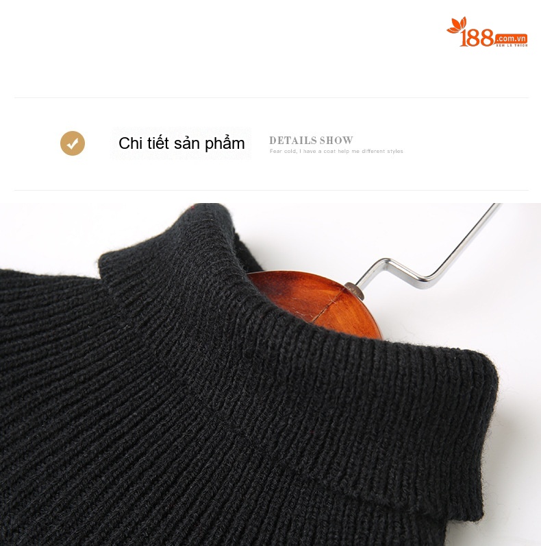 Đầm Dệt Kim Nữ Dài Tay Cổ Cao Thắt Eo dáng chữ A Màu Đen chi tiết 15