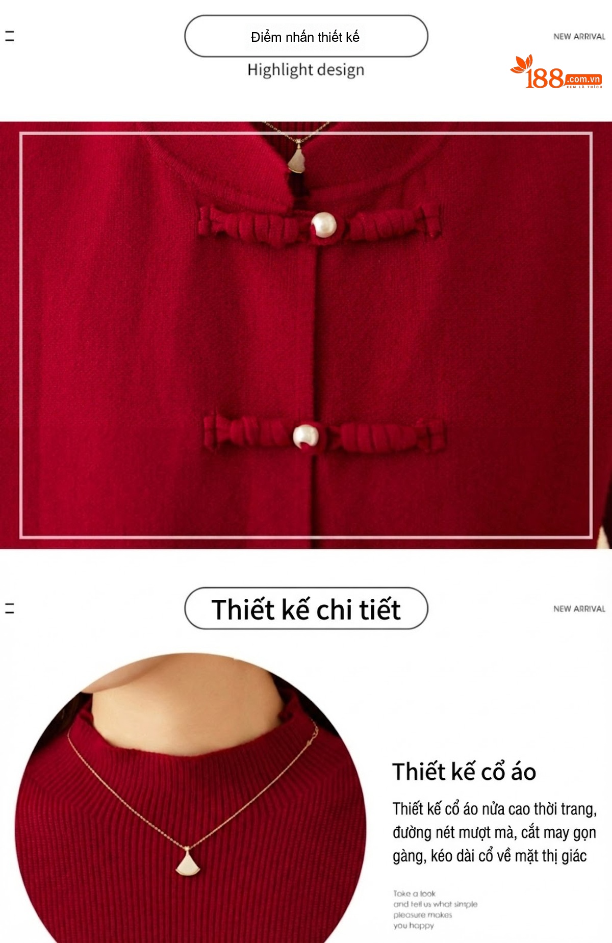 Đầm Dệt Kim Nữ Hai Mảnh Áo Khoác Gile Phong Cách Trung Hoa Cổ Điển Màu Nâu, Đỏ, Xanh Dương chi tiết 5