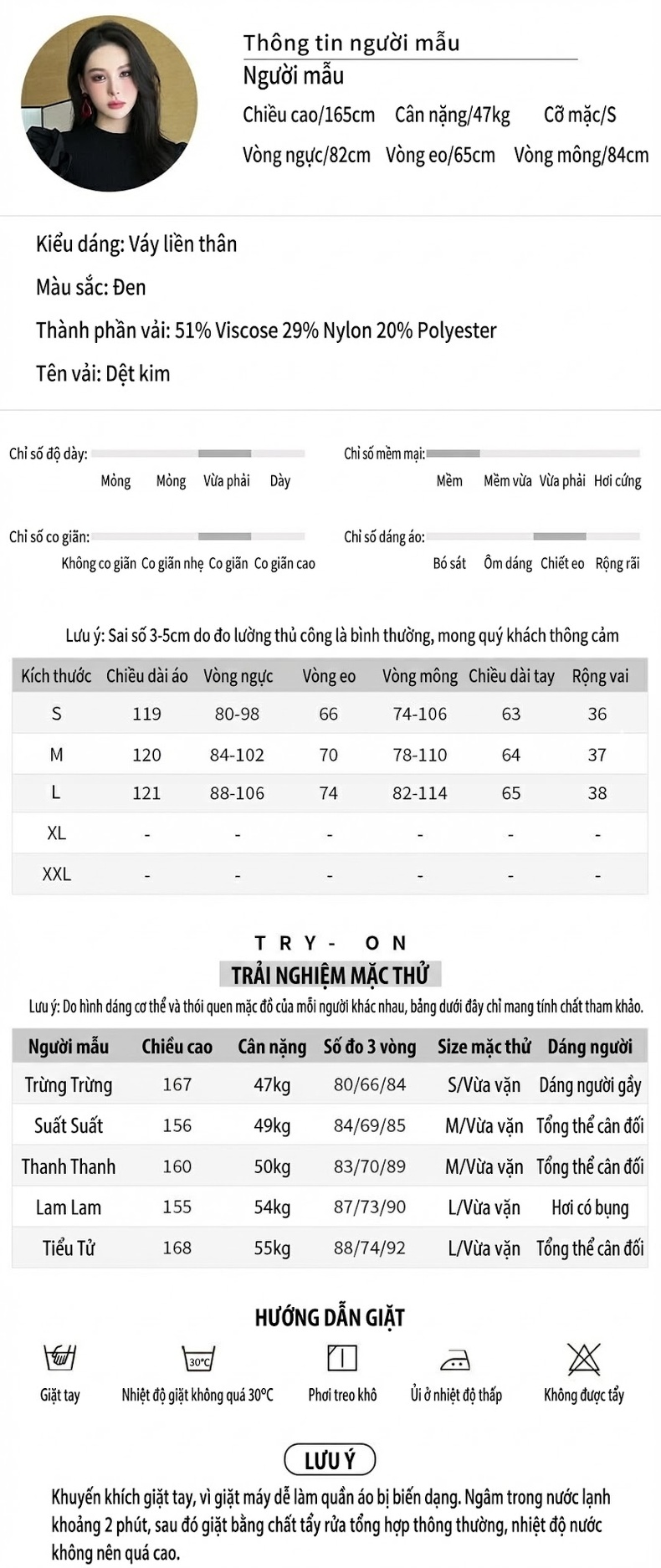 Đầm Dệt Kim Nữ Ôm Body Tay Bồng Cổ Tròn Bèo Nhún Eo Thun Dáng Đuôi Cá Màu Đen chi tiết 2
