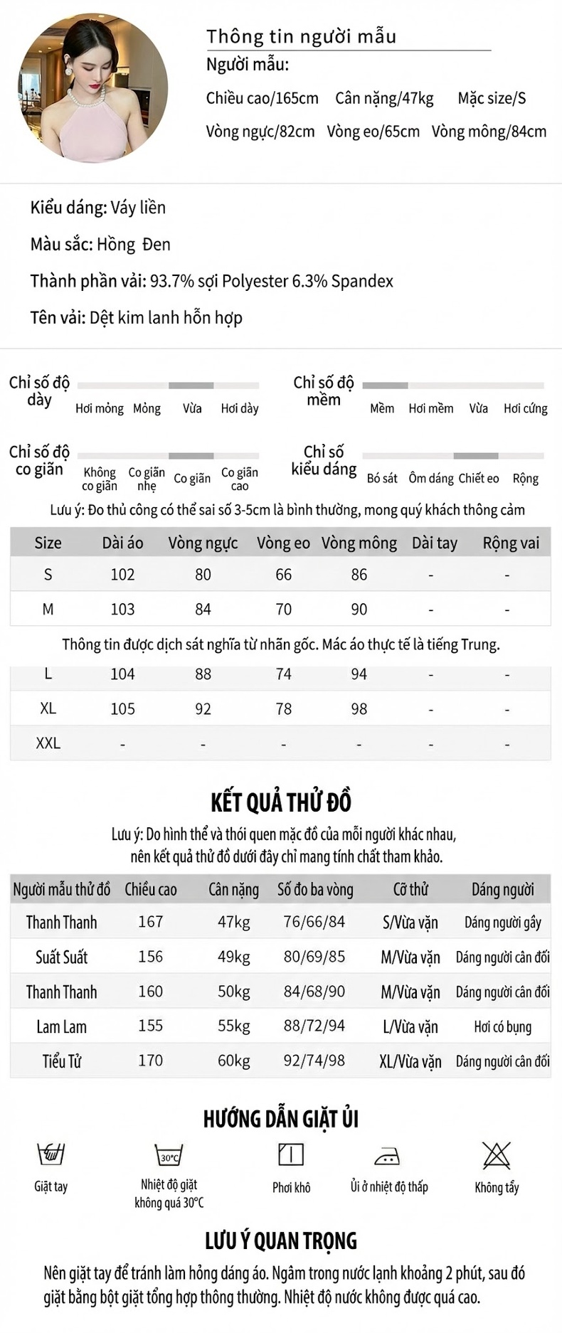 Đầm Dự Tiệc Nữ Hở Vai Cổ Yếm Dáng Ôm Quyến Rũ Màu Đen, Hồng chi tiết 2