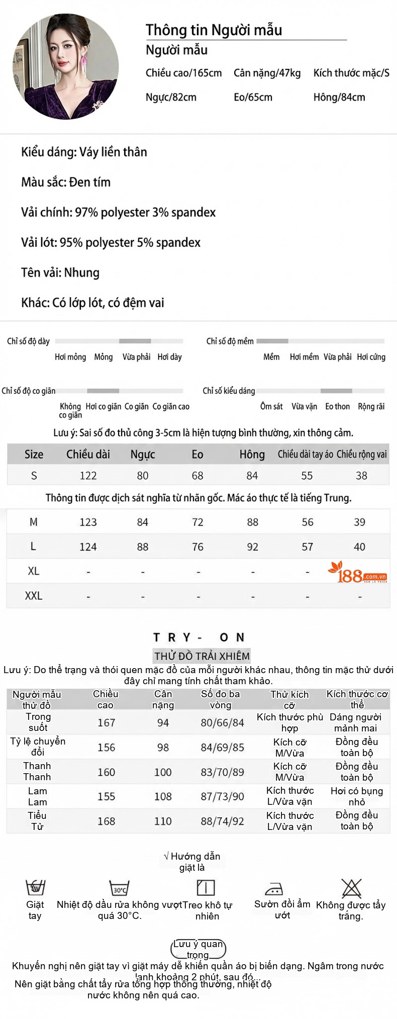 Đầm Dự Tiệc Nữ Tay Dài Nhung Tăm Dáng Ôm Đuôi Cá Phong Cách Retro Màu Tím chi tiết 2