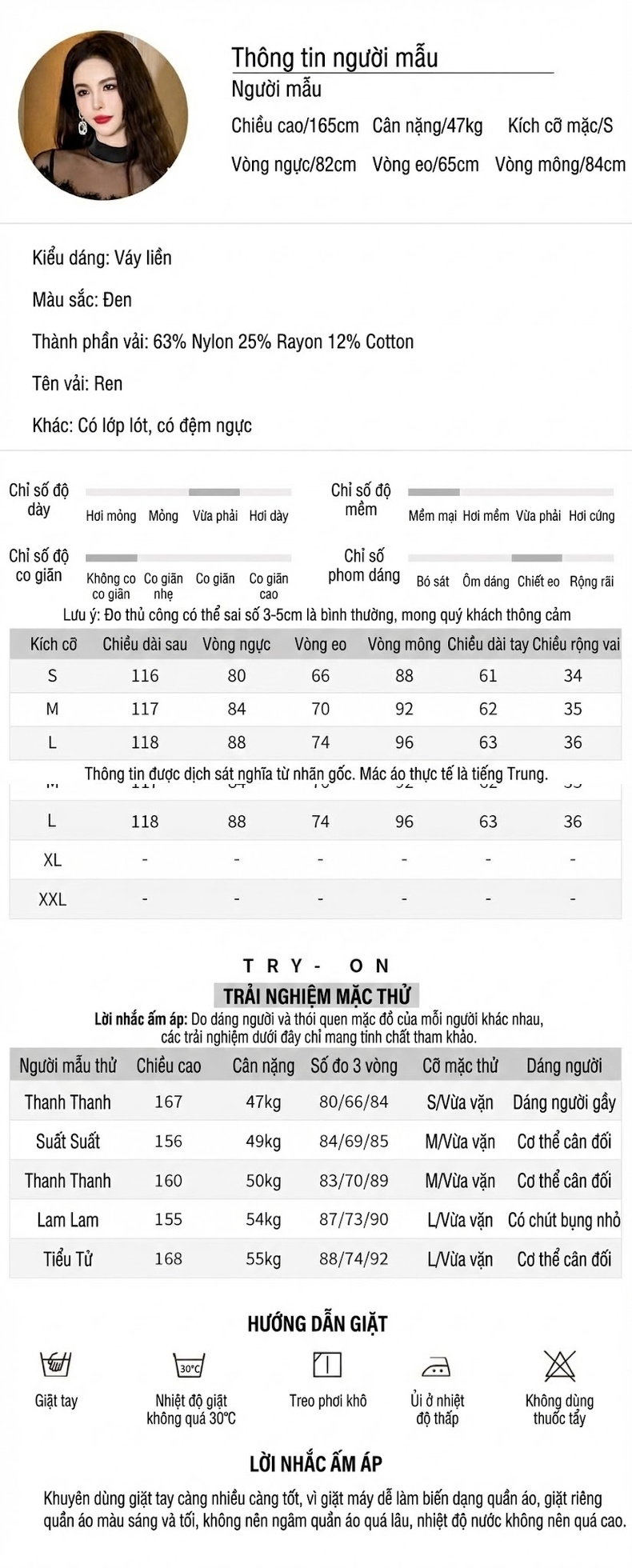 Đầm Dự Tiệc Ren Ôm Body Dáng Dài Tay Dài Phong Cách Pháp Màu Đen chi tiết 2