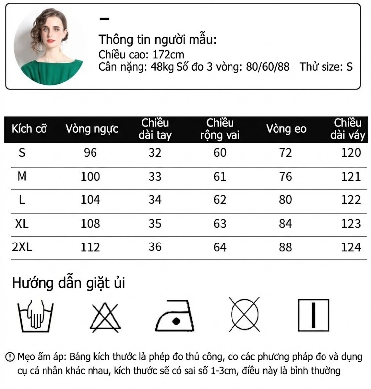 Đầm Midi Nữ Hở Vai Tay Phồng Thắt Eo Phong Cách Pháp Màu Xanh Lá chi tiết 5