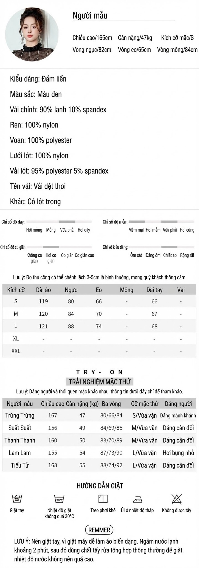 Đầm Ôm Body Lưới Tay Loa Thiết Kế Eo Thon Dáng Đuôi Cá Màu Đen chi tiết 2