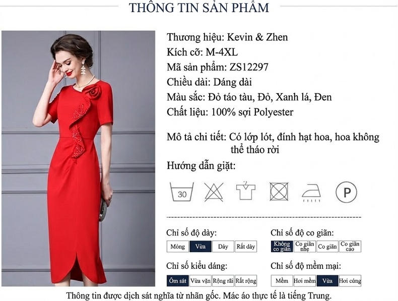 Đầm Ôm Body Nữ Cổ Tròn Tay Ngắn Đính Hạt Thủ Công Eo Cao Xẻ Tà Màu Đỏ, Xanh Mint chi tiết 18