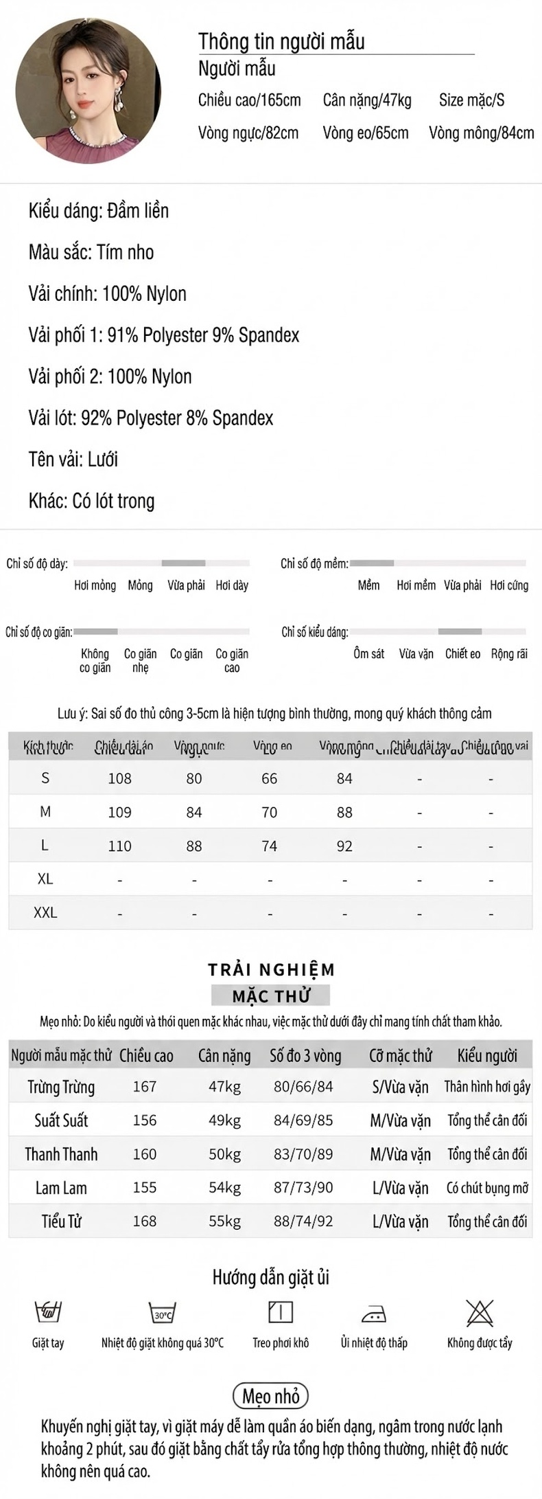 Đầm Ôm Body Nữ Cổ Tròn Viền Đá In Hoa Phong Cách Pháp Cổ Điển Màu Tím, Kem chi tiết 2