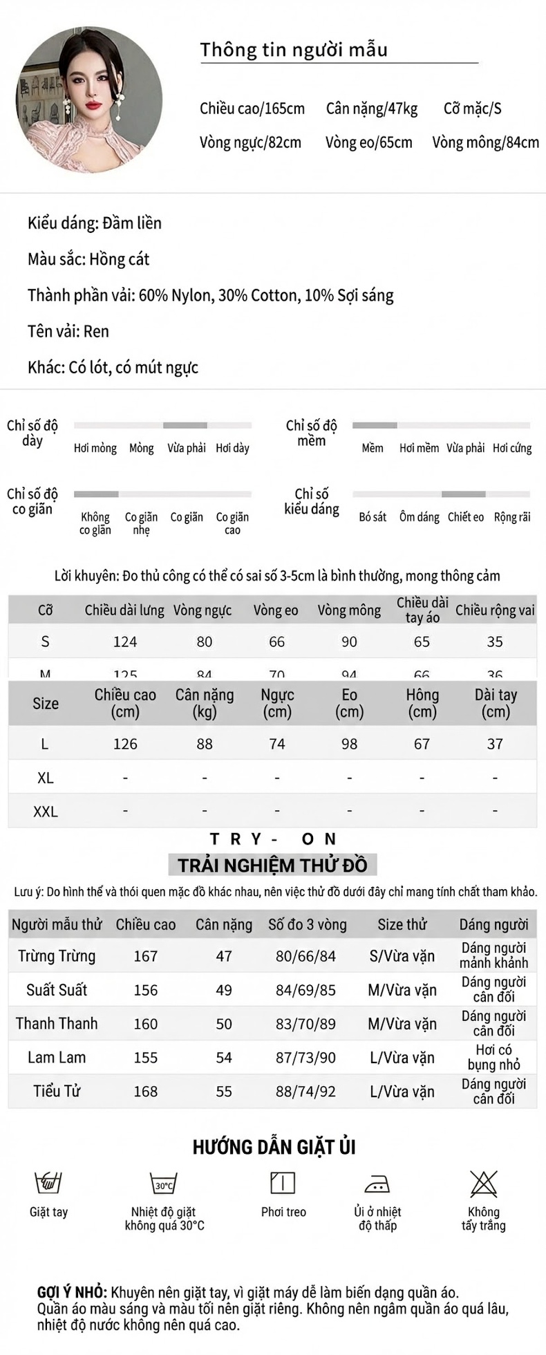 Đầm Ren Lưới Dáng Dài Nữ Tính Chiết Eo Phong Cách Pháp Màu Hồng chi tiết 2