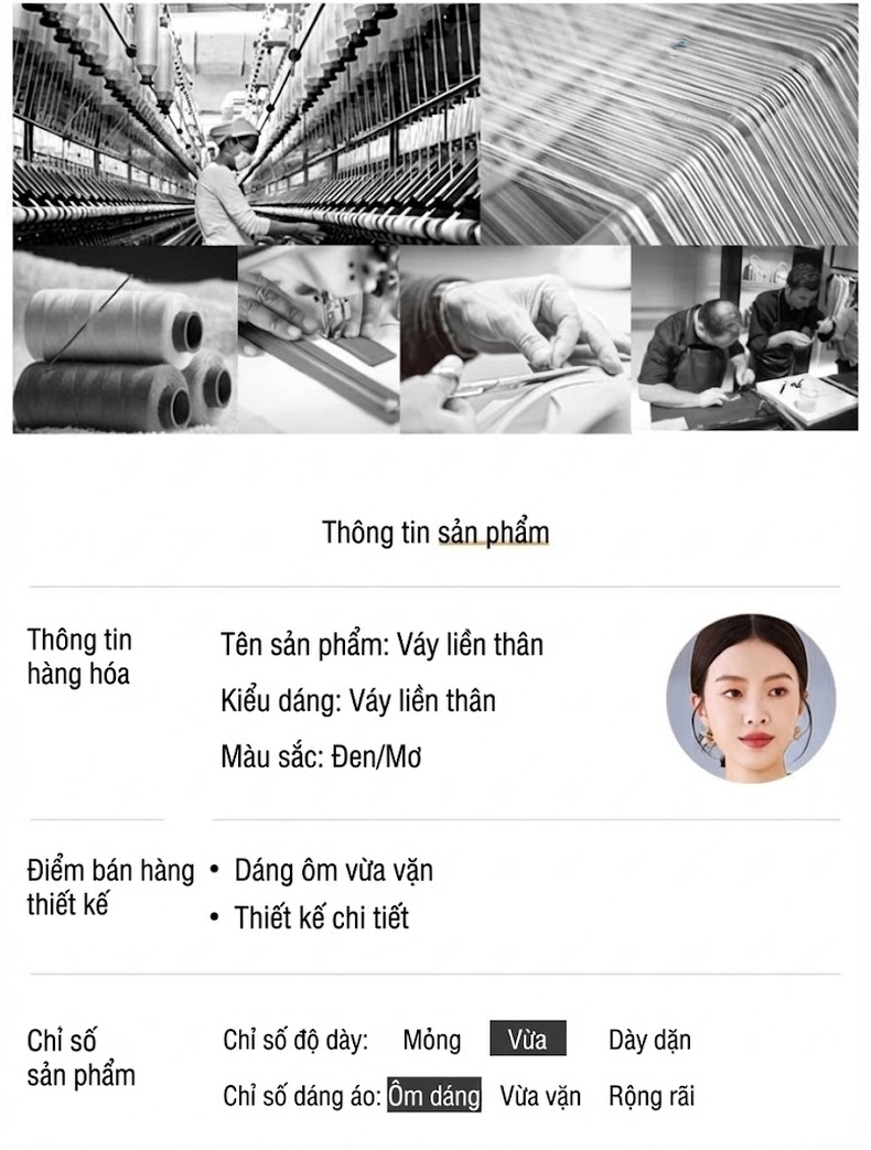 Đầm Sát Nách Xòe dáng chữ A Cổ Tròn Thắt Eo Thanh Lịch Màu Đen, Kem chi tiết 5