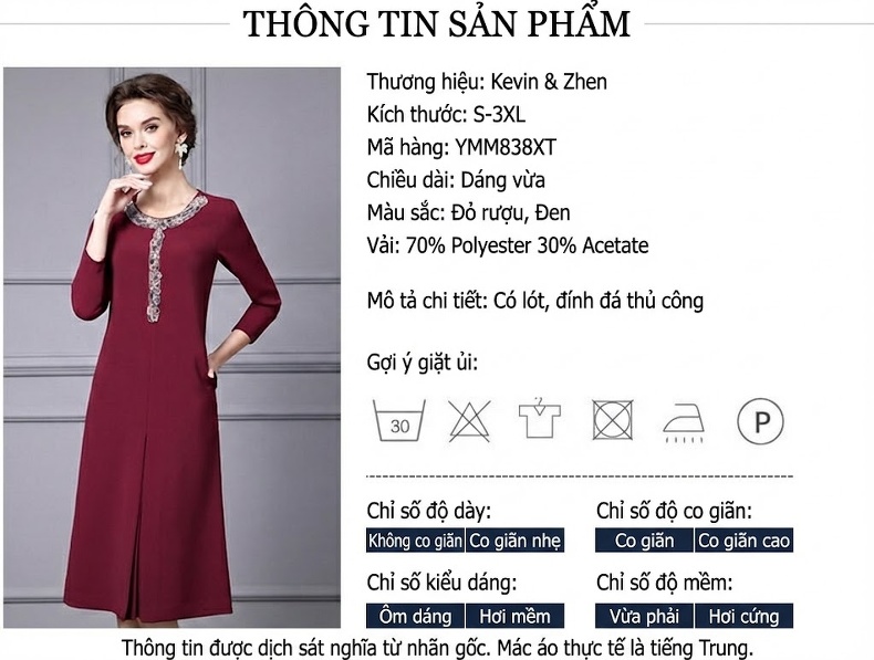 Đầm Trung Niên Thu Đông dáng chữ A Tay Lỡ Form Rộng Che Bụng Màu Đỏ Rượu Vang, Xanh Navy chi tiết 1