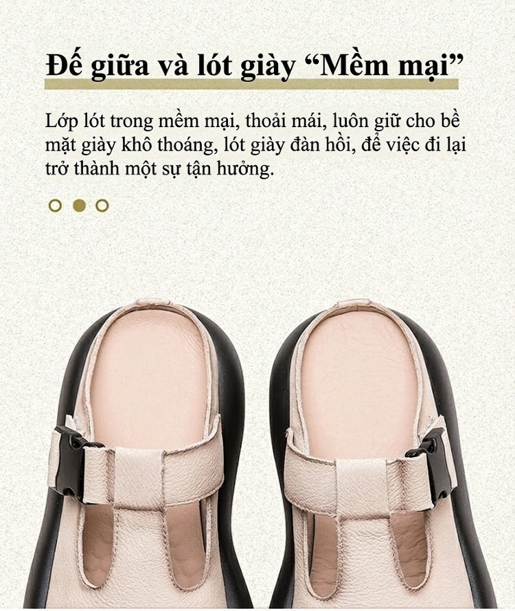 Dép Birken Đầu Tròn Nữ Da Bò Khóa Cài Chiều Cao Đế Khoảng 5cm Màu Vàng, Xanh Lá, Kem... chi tiết 7