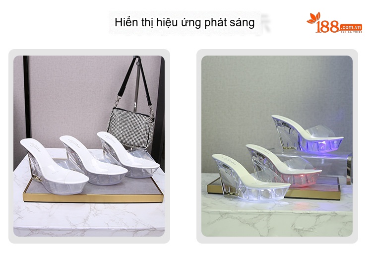 Dép Cao Gót Nữ Đế Xuồng Trong Suốt Chiều Cao Đế 10cm chi tiết 8