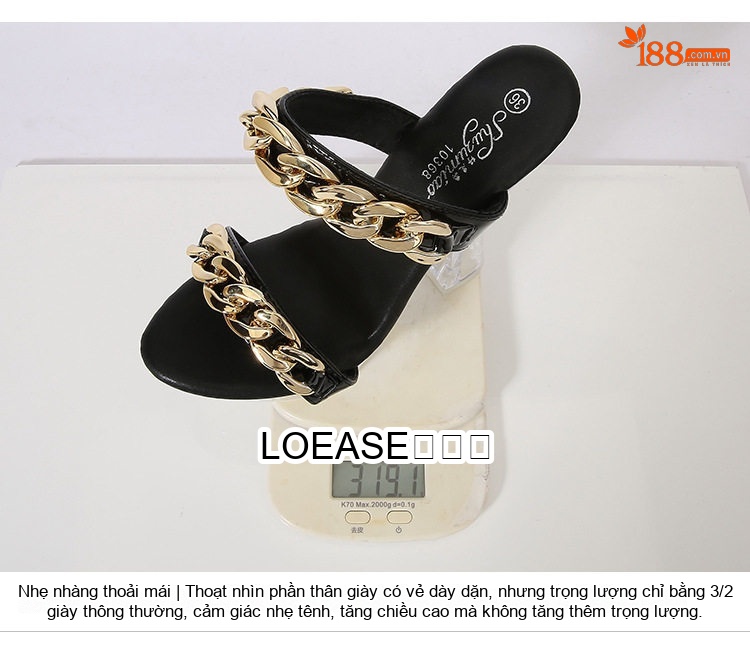 Dép Cao Gót Nữ Quai Ngang Da Bóng Khóa Kim Loại Chiều Cao Đế Khoảng 14cm Màu Đen, Đỏ, Trắng... chi tiết 9