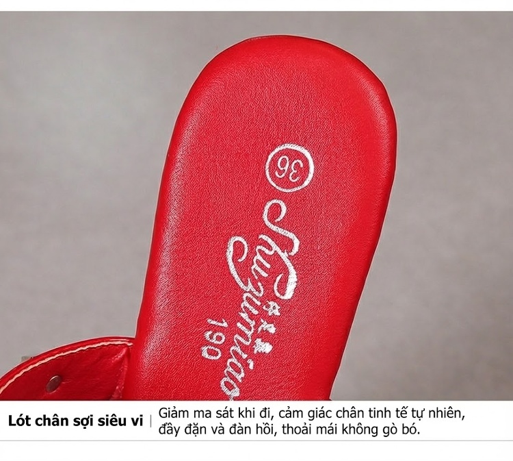Dép Cao Gót Nữ Quai Trong Suốt Đinh Tán Chiều Cao Đế Khoảng 15cm Màu Trắng, Đỏ, Kem, Xanh... chi tiết 4