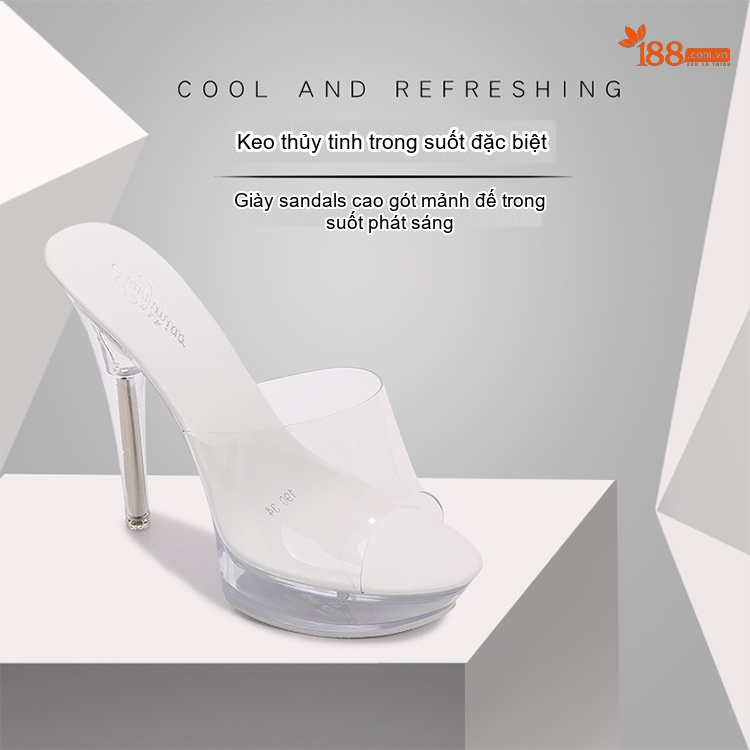 Dép Gót Nhọn Nữ Đế Phát Sáng Chiều Cao Đế Khoảng 15cm Nhiều Màu chi tiết 1