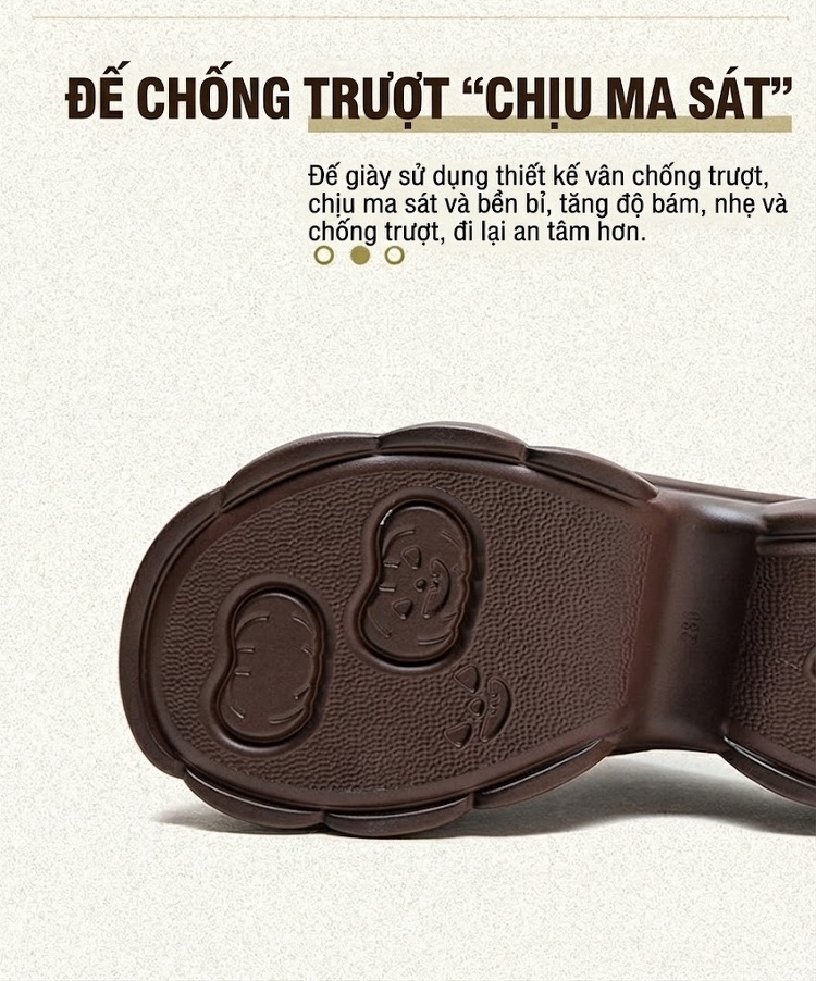 Dép Lười Nữ Da Mờ Hở Mũi Đế Dày Thoáng Khí Chiều Cao Đế Khoảng 5cm Màu Đen, Nâu chi tiết 5
