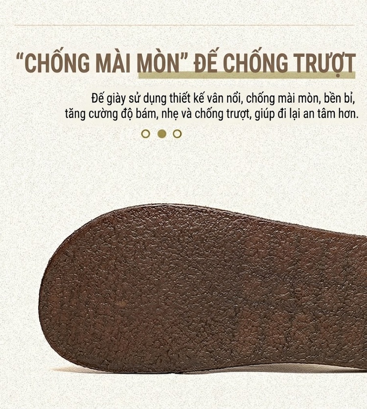 Dép Nữ Da Bò Hở Ngón Thoáng Khí Mềm Mại Chiều Cao Đế Khoảng 2cm Màu Nâu chi tiết 5