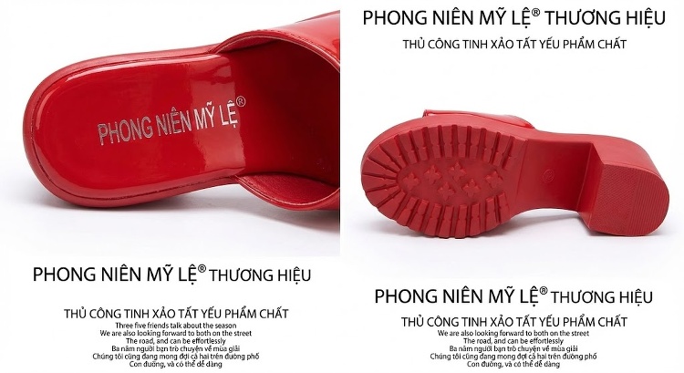 Dép Nữ Đế Xuồng Quai Ngang Da Bóng Chiều Cao Đế Khoảng 8cm Màu Đỏ, Trắng, Đen chi tiết 15