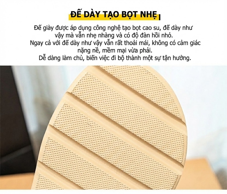 Dép Quai Ngang Nữ Da Bò Đế Xuồng Chiều Cao Khoảng 5cm Màu Đen, Kem chi tiết 12