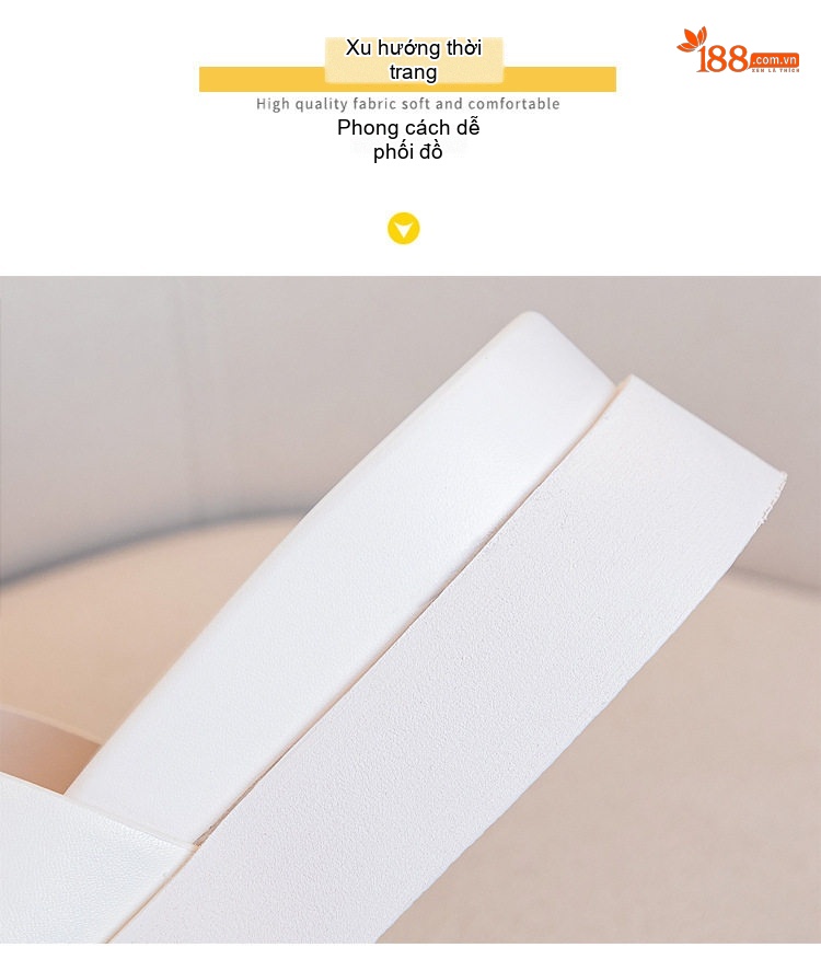 Dép Quai Ngang Nữ Đế Bệt Nơ Bướm Chiều Cao Đế Khoảng 3cm Màu Đen, Trắng chi tiết 11
