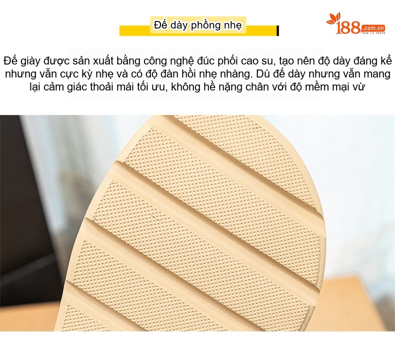 Dép Sandal Nữ Da Bò Quai Ngang Đế Cao 4cm - 5cm Màu Đen, Kem, Đỏ chi tiết 13