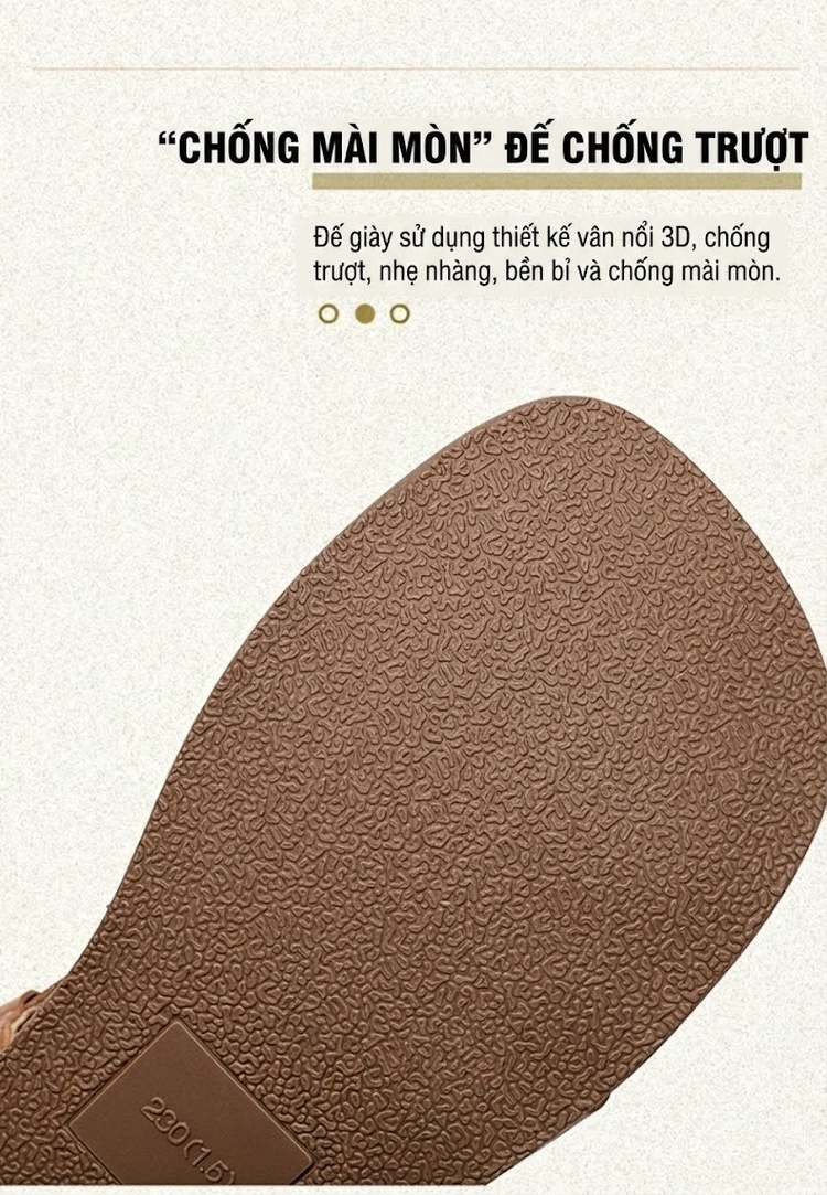 Dép Sandal Nữ Da Bò Quai Chéo Đế Bệt Đế Cao 3cm - 4cm Màu Nâu, Xanh Lá, Kem chi tiết 4