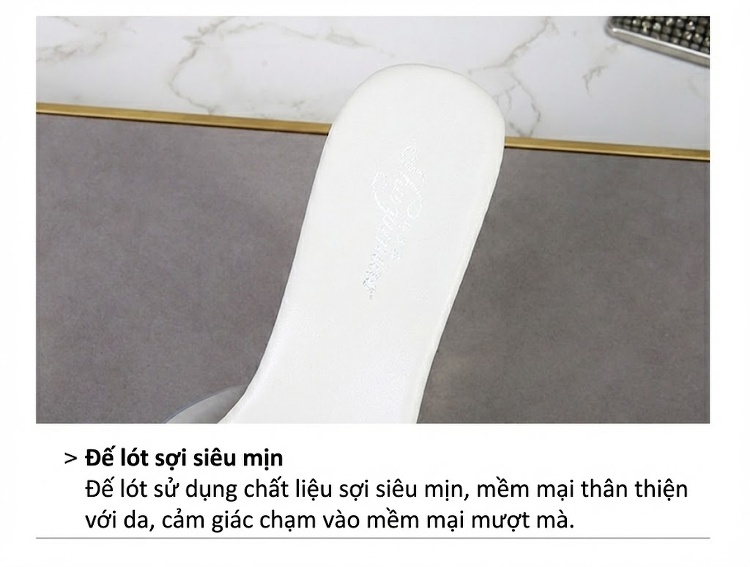 Giày Sandal Cao Gót Nữ Quai Trong Suốt Đế Hoa Gót Cao 10cm Màu Đen, Trắng, Đỏ, Vàng, Hồng... chi tiết 5