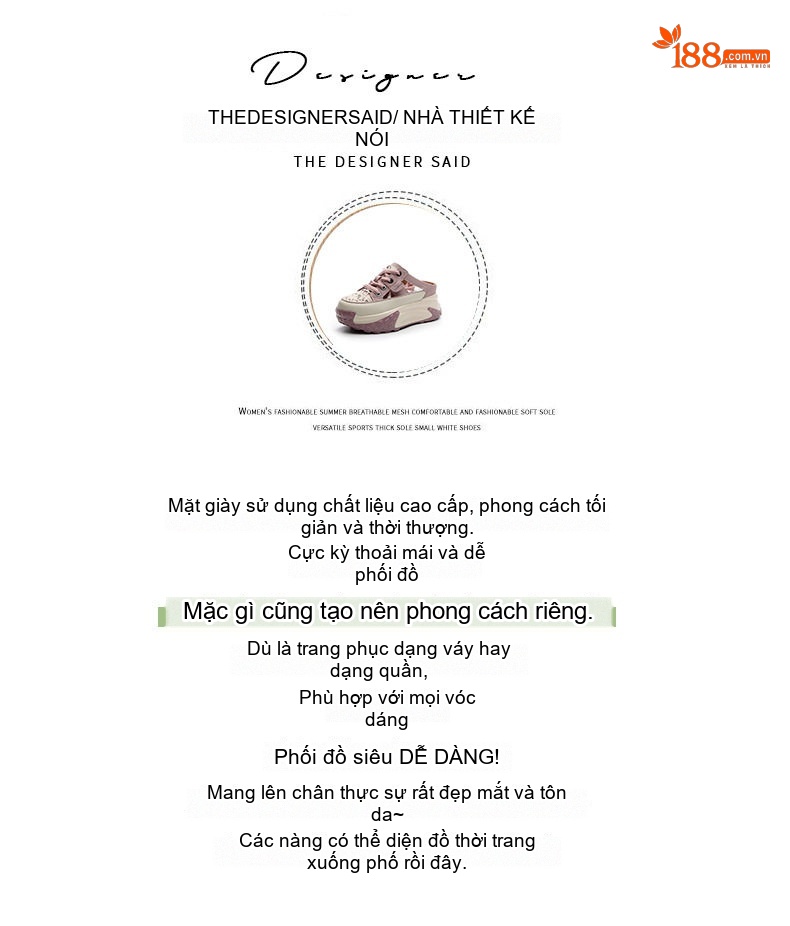 Dép sục bánh mì nữ đế dày tăng chiều cao 5cm phong cách thể thao chi tiết 4
