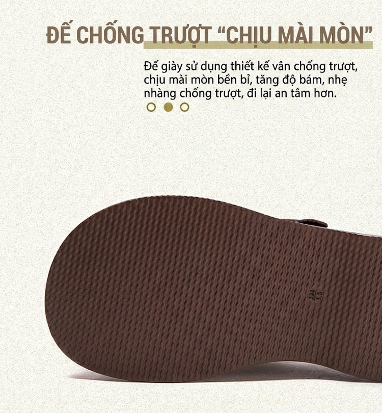 Dép Sục Nữ Da Bóng Đế Dày Phong Cách Anh Quốc Chiều Cao Đế Khoảng 5cm Màu Đen, Nâu chi tiết 5