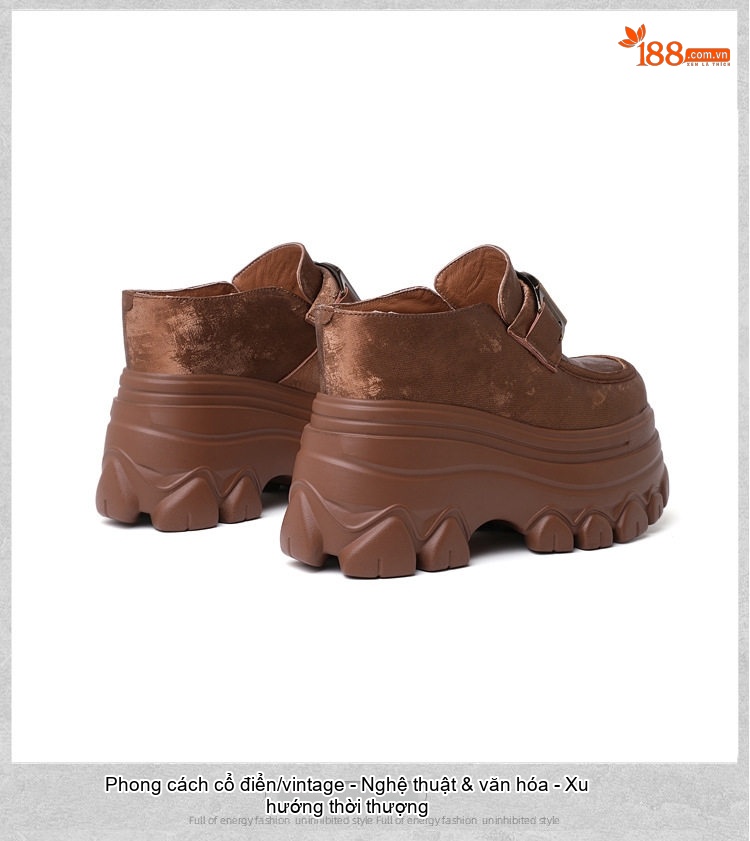 Dép Sục Nữ Da Mờ Đế Dày Tăng Chiều Cao 12cm Phong Cách Casual Màu Be, Đen, Nâu chi tiết 19