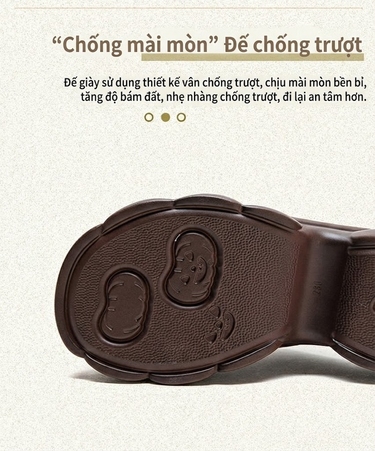 Dép Sục Nữ Da Mờ Hở Mũi Chiều Cao Đế Khoảng 5cm Màu Đen, Nâu chi tiết 4