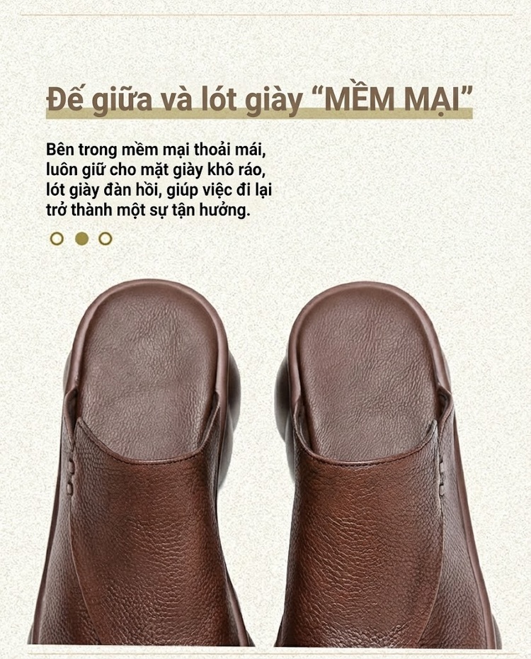 Dép Sục Nữ Da Mờ Hở Mũi Chiều Cao Đế Khoảng 5cm Màu Đen, Nâu chi tiết 5