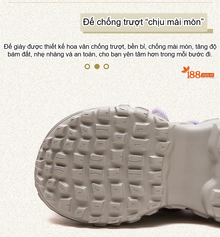 Dép Sục Nữ Lưới Thoáng Khí Đế Bệt Phong Cách Vintage Chiều Cao Đế Khoảng 4cm Màu Trắng, Xanh, Tím, Vàng... chi tiết 6