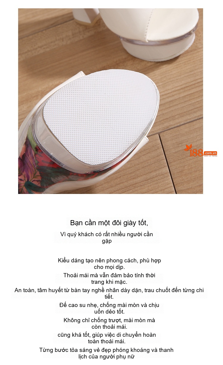 Dép Sục Nữ Quai Ngang Đế Xuồng Da Bóng Chiều Cao Đế 14cm Màu Đen, Đỏ, Trắng chi tiết 25