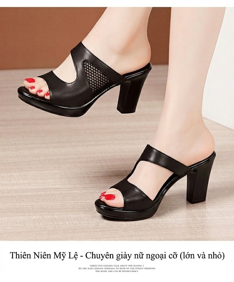 Dép Sục Nữ Quai Ngang Lưới Hở Chiều Cao Đế Khoảng 7cm Màu Đen, Trắng, Đỏ chi tiết 12
