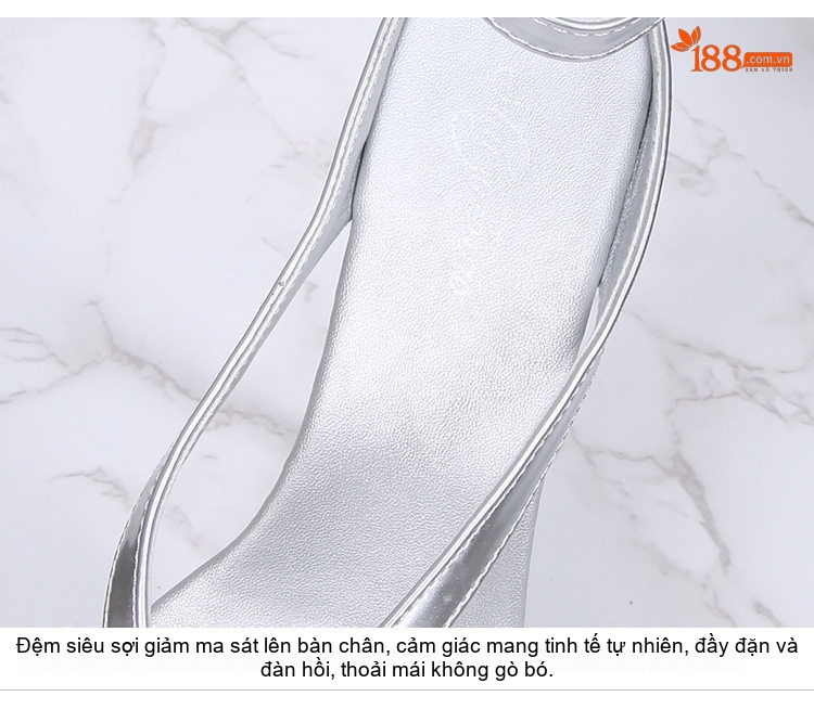 Dép Xỏ Ngón Nữ Cao Gót Thời Trang Chiều Cao Đế Khoảng 13cm Màu Đen, Đỏ, Trắng, Vàng... chi tiết 4